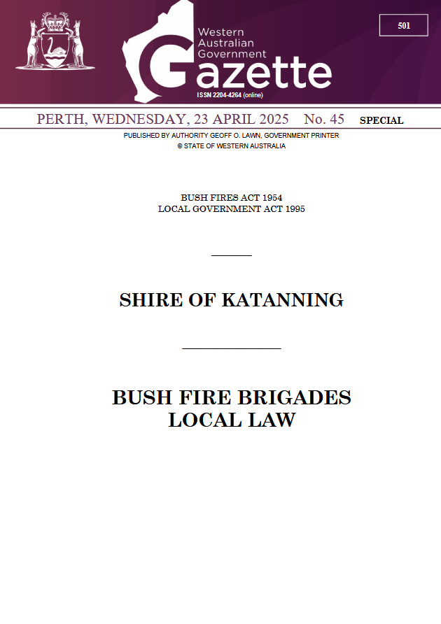 Bushfire Brigade Local Law pdf image