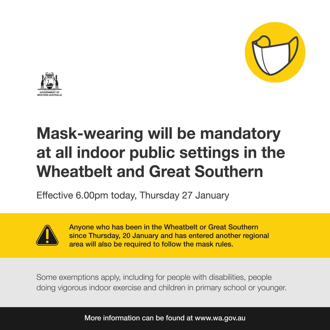 Mask Mandate in Great Southern